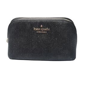 Kate Spade Tinsel Small Cosmetic Case Black glitter pre-owned